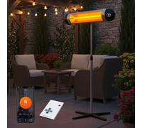 MoraRIse 2500W Electric Patio Heater, 170cm Infrared Outdoor Heater | App & Remote Control, 10 Heat Settings, 8H Timer, Fast 1s Heating, Adjustable Height 109-170cm, Freestanding, IPX4 for Garden