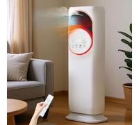 MoraRise 4 in 1 Fan Heater and Cooler with Humidifier, Space Heaters Fan for Home Office, 120°Oscillating, 2 Heating & 3 Cooling Weed Speed,12H Timer, 4L Water Tank (White)