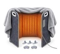 MoraRise Foldable Under Desk Heater, 5-Fold Foot & Leg Warmer with Blanket | 8 Heat Levels & 1-9H Timer, Low Energy 200W Silent Radiant Heating, Tip-Over Protection, Compact Storage for Home & Office