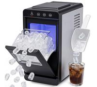 MoraRise Ice Maker Machine Countertop with Internal LED Light, 14kg/24H, 9 Bullet Ice Cubes Ready in 6 Mins, Self-Cleaning Portable Ice Machine, 2 Sizes, Scoop & Basket for Home, Kitchen, Bar, RV