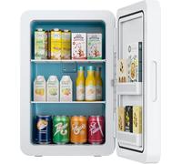MoraRise Mini Fridge 22L/30 Cans Portable Cooler & Warmer Mini Fridge for Bedrooms with Adjustable Shelves, AC+12V DC Small Fridges for Office, Car, Travel, Cosmetics, Skincare & Drinks (White, 22L)