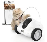 MoraRise Pet Camera Home Security, Indoor Movable WiFi Camera Robot with Interactive Teaser & Wheels, 2 Way Talk, Colour Night Vision, Video Recording, Companion Camera for Cats & Dogs