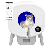 MoraRise Self Cleaning Cat Litter Tray, 76L Extra Large Automatic Litter Box with APP Control, Safety Protection, 6 Color Lighting Electric Cat Litter Box for Multiple Cats