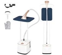MoraRise Standing Garment Steamer, 2000W Powerful Upright Steamer for Clothes with Ironing Board, 10 Adjustable Settings, 2.7L Water Tank for 90 Mins Continuous Steaming (Champagne Gold)