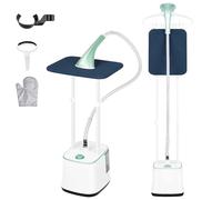 MoraRise Standing Garment Steamer, 2000W Powerful Upright Steamer for Clothes with Ironing Board, 10 Adjustable Settings, 2.7L Water Tank for 90 Mins Continuous Steaming (Pearl Green)