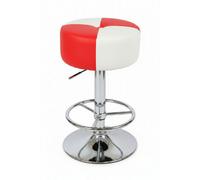 Morasi American Diner Retro Style Kitchen Bar Stool Red And White Padded Seat