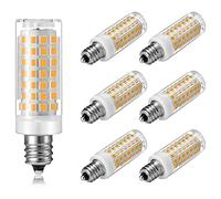 MORATER E12 LED Bulb Dimmable 7W C7 Bulb Equivalent to E12 Halogen Bulb 60W, Warm White 3000K T6 Base 220V E12 Candelabra Bulbs for Ceiling Fan,Chandelier Lighting (6-Pack, Daylight White)