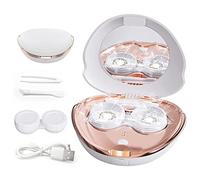 MORATER Ultrasonic Contact Lens Cleaning Machine,2 Modes High Frequency Vibration 360° Cleaning Portable Automatic Cleaner with Ultrasonic Eye Contact Lenses Cleaner with Cosmetic Mirror (White)