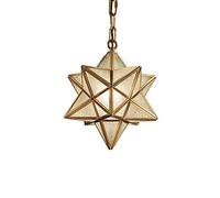 Moravian Star Island Pendant Light Industrial Kitchen Ceiling Lights with Glass Cover, Brass Frame Chandelier Lamp Hanging lamps Fixture for Dining Room, Living Bedroom, E26/E27 Ba
