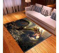 Morbuy 3D Animal Print Rugs Modern Carpets Living Room Rug, Extra Large Size Soft Short Medium Pile Rugs Anti Slip Washable Floor Mats for Bedroom Kids Room Decor (Dragon,80x160cm)