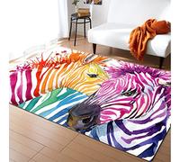 Morbuy 3D Animal Print Rugs Modern Carpets Living Room Rug, Extra Large Size Soft Short Medium Pile Rugs Anti Slip Washable Floor Mats for Bedroom Kids Room Decor (zebra,80x120cm)
