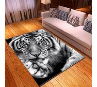 Morbuy 3D Animal Printing Rugs Modern Carpets Living Room Rug, Extra Large Size Soft Short Medium Pile Rugs Anti Slip Washable Floor Mats for Bedroom Kids Room Decor (Tiger,100x120cm)