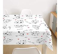 Morbuy 3D Cat Tablecloths Rectangular, Waterproof Table Cloth Wipeable Stain-Resistant Oil-Proof Table Cover for Home Dining Garden Party (Cute kitten,100x140cm)