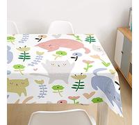 Morbuy 3D Cat Tablecloths Rectangular, Waterproof Table Cloth Wipeable Stain-Resistant Oil-Proof Table Cover for Home Dining Garden Party (Multicolor kitten,100x140cm)