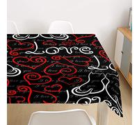 Morbuy 3D Cat Tablecloths Rectangular, Waterproof Table Cloth Wipeable Stain-Resistant Oil-Proof Table Cover for Home Dining Garden Party (Love cat,100x140cm)