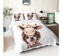 Morbuy 3D Duvet Cover Set for Single Double King Size Bed, Pet dog Printed Microfiber Bedding Sets Duvet Set Quilt Case with Pillowcases (Camel chihuahua,200x200cm)