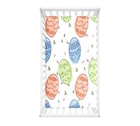 Morbuy 3D Easter Egg Crib Sheets, Cot Bed Sheets, Soft Breathable Microfiber Moses Basket Sheets, Cot Sheets for Boy and Girl, Durable Easy Care Crib Sheets (Colored Eggs,120x60cm)
