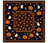Morbuy 3D Halloween Mahjong Mat Square Table Cover (Pattern 04,80x80cm) | Noise Reduction Game Mat with Anti-Slip Backing for Table Multi-purpose, for Mahjong, Poker, Card & Board Games, Dominoes