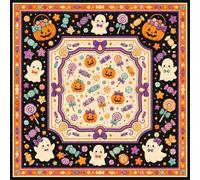 Morbuy 3D Halloween Mahjong Mat Square Table Cover (Pattern 05,80x80cm) | Noise Reduction Game Mat with Anti-Slip Backing for Table Multi-purpose, for Mahjong, Poker, Card & Board Games, Dominoes