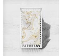 Morbuy 3D Marble Next to Me Crib Sheets, Cot Bed Sheets, Soft Breathable Microfiber Moses Basket Sheets, Cot Sheets for Boy and Girl, Durable Easy Care Crib Sheets (80x160cm,Wheat)