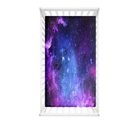 Morbuy 3D Next to Me Crib Sheets, Starry Sky Cot Bed Sheets, Soft Breathable Microfiber Moses Basket Sheets, Cot Sheets for Boy and Girl, Durable Easy Care Crib Sheets (Universe,90x55cm)