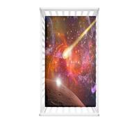 Morbuy 3D Next to Me Crib Sheets, Starry Sky Cot Bed Sheets, Soft Breathable Microfiber Moses Basket Sheets, Cot Sheets for Boy and Girl, Durable Easy Care Crib Sheets (Meteorite,140x70cm)