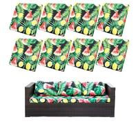 Morbuy 3D Patio Rattan Sofa Replacement Cushions Covers, Patio Cushion Seat Covers Removable Rattan Garden Furniture for Sofa Outdoor Wicker (tropical lemon,8 Pieces)