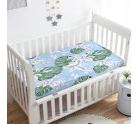 Morbuy 3D Plant Crib Sheets, Cot Bed Sheets, Soft Breathable Microfiber Moses Basket Sheets, Cot Sheets for Boy and Girl, Durable Easy Care Crib Sheets (D,90x55cm)