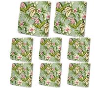 Morbuy 3D Printing Patio Rattan Sofa Replacement Cushions Covers, Patio Cushion Seat Covers Removable Rattan Garden Furniture for Sofa Outdoor Wicker (8 Pieces,Pink Flower)