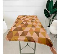 Morbuy 3D Rectangular Table Cover with Elastic Edged, Dust-Proof Table Protector Cover Elasticated Rectangle Fitted Tablecloth Covers for Picnic Camping Decor (Fashion Geometry 1,4FT/122x76cm)