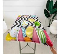 Morbuy 3D Rectangular Table Cover with Elastic Edged, Dust-Proof Table Protector Cover Elasticated Rectangle Fitted Tablecloth Covers for Picnic Camping Decor (Cute Rabbit 6,4FT/122x76cm)