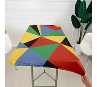 Morbuy 3D Rectangular Table Cover with Elastic Edged, Dust-Proof Table Protector Cover Elasticated Rectangle Fitted Tablecloth Covers for Picnic Camping Decor (Fashion Geometry 5,4FT/122x76cm)