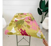 Morbuy 3D Rectangular Table Cover with Elastic Edged, Dust-Proof Table Protector Cover Elasticated Rectangle Fitted Tablecloth Covers for Picnic, Camping, Decor (Graffiti 3,4FT/122x76cm)