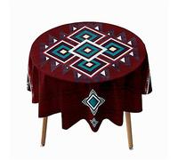 Morbuy 3D Round Tablecloth for Circular Table, Exotic Printed Round Table Cloths Waterproof Wipeable Stain Resistant Polyester Table Cover for Kitchen Garden Party (geometry,Diameter 120cm)