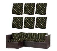 Morbuy 6 8 Pack Waterproof Outdoor Cushion Covers, Water Resistant Garden Seat Cushion Covers, Replacement Patio Furniture Cushion Slipcovers for Rattan Corner Sofa (Yellow heart,6)