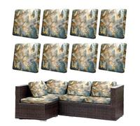 Morbuy 6 or 8 Pack Outdoor Cushion Covers Water Resistant, Replacement Garden Chair Seat Pads Case, Furniture Protectors for Patio Courtyard Sofa (Butterfly 10,8)