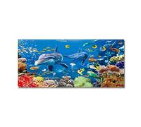 Morbuy Area Rug Non-Slip Large Door Mat Modern Personality 3d Submarine Fish Printed Carpet Floor Mat Stair Pads for Kitchen Living Room Bedroom Hallway Bathroom (Ocean fish,40x120cm)