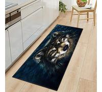 Morbuy Area Rug Non-Slip Large Door Mat Modern Personality 3d Wolf Printed Carpet Floor Mat Stair Pads for Kitchen Living Room Bedroom Hallway Bathroom (king of wolf,60x180cm)