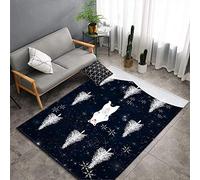 Morbuy Area Rugs Christmas Carpets Living Room Rug,Modern Print,Extra Large Soft Short Pile Rugs Non Shedding Anti Slip Washable Floor Mats for Bedroom Kids Room Decor (Polar bear,50x80cm)