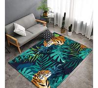 Morbuy Area Rugs Modern Carpets Living Room Rug, 3d Cartoon Printed Extra Large Size Soft Short Pile Rugs Anti Slip Washable Floor Mats for Bedroom Kids Room Decor (Jungle tiger,80x160cm)