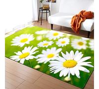 Morbuy Area Rugs Modern Carpets Living Room Rug, Landscape Print, Extra Large Size Soft Short Pile Rugs Non Shedding Anti Slip Washable Floor Mats for Bedroom Kids Room Decor (Daisy,50x80cm)