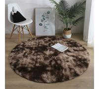 Morbuy Area Rugs Round Shaggy Fluffy Rug Carpets Large Soft Pile Rugs Tie-dye Anti Slip Bath Floor Mat for Bedroom Kids Room Living Room Modern Decor (Brown,47.2inch/120cm)