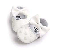 Morbuy Baby Bowknot Shoes Prewalker Newborn Toddler Love princess Infant Gift Cute Sneaker Anti-Slip Slippers with Soft Sole First Walking Crib Pram Shoes For 0-12 Months (11cm / 0-6 month, White)