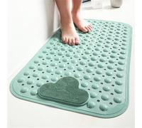 Morbuy Bath Tub Shower Mat Non Slip, Bath Mat Extra Long, Bathtub Mats with Drain Holes and Suction Cups, Textured Surface, PVC Bathroom Mats (40x70cm,green)