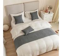 Morbuy Bed Runners Holland Velvet, Irregular Scarf Bedspread Bedroom Scarves Bed Scarf Hotel Luxury Protection for Bed Cover Single Double King Size (Grey,45 * 180cm for 120cm bed)