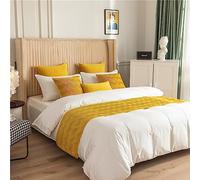 Morbuy Bed Runners Holland Velvet, Scarf Bedspread Bedroom Scarves Home Decoration Bed Scarf Hotel Luxury Protection for Bed Cover Single Double King Size (Mustard yellow,45x240cm for 180cm bed)