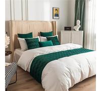 Morbuy Bed Runners Holland Velvet, Scarf Bedspread Bedroom Scarves Home Decoration Bed Scarf Hotel Luxury Protection for Bed Cover Single Double King Size (Dark green,45x210cm for 150cm bed)
