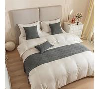 Morbuy Bed Runners Holland Velvet, Seashell Pattern Scarf Bedspread Bedroom Scarves Bed Scarf Hotel Luxury Protection for Bed Cover Single Double King Size (45 * 210cm for 150cm bed,Grey)