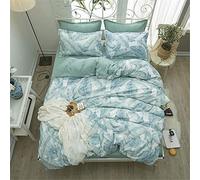 Morbuy Bedding Duvet Cover Set Double King Single Size 4 Pcs Duvet Set with 1 Quilt Case 1 Flat Sheet 2 Pillowcases (150x200cm/1.5M,Banana leaf)