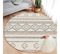 Morbuy Bohemian Mandala Rug Round Large Fluffy Soft Shaggy Carpet for Living Room Kids Bedroom Decor, Machine Washable Plush Carpet Circle Absorbent Anti Slip Floor Mat (Beige,60cm)